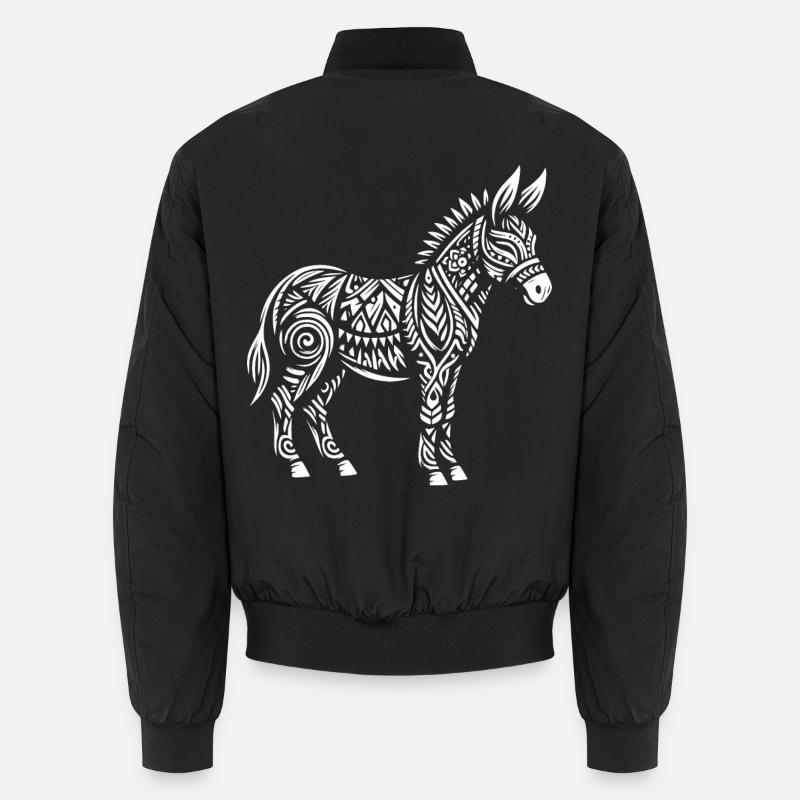Âne tribal - Bomber unisexe - noir