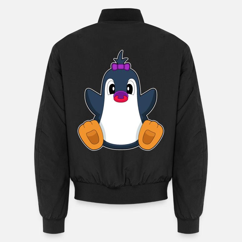 Pinguin Baby Schnuller - Unisex Bomberjacke - Schwarz