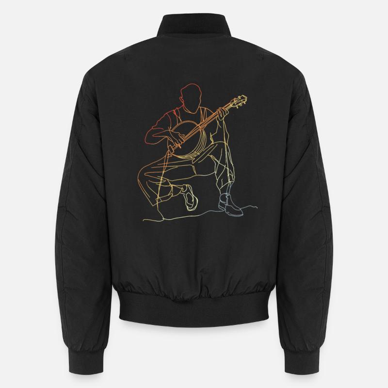 Banjo Player Line Art Unisex Bomber Jacket