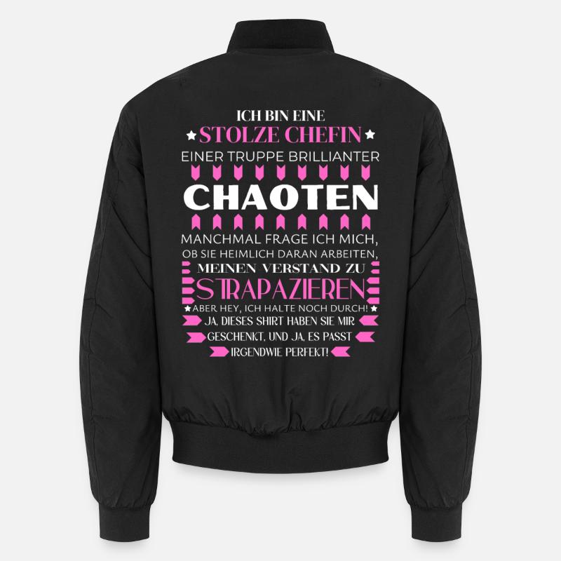 BIN EINE STOLZE CHEFIN BRILLIANTER CHAOTEN TEAM Unisex Bomberjacke