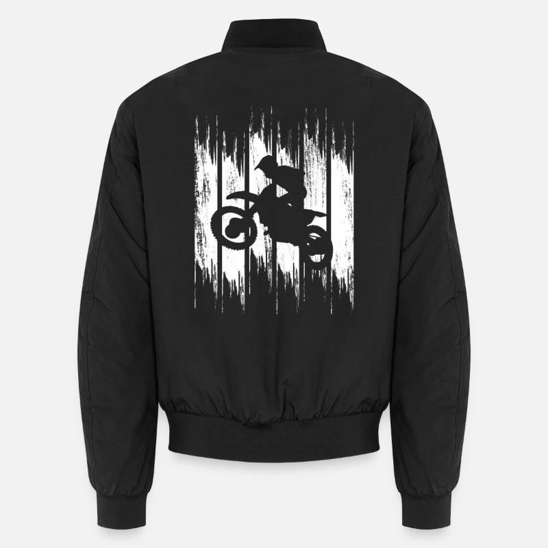 Motocross Retro - Unisex Bomber Jacket - black