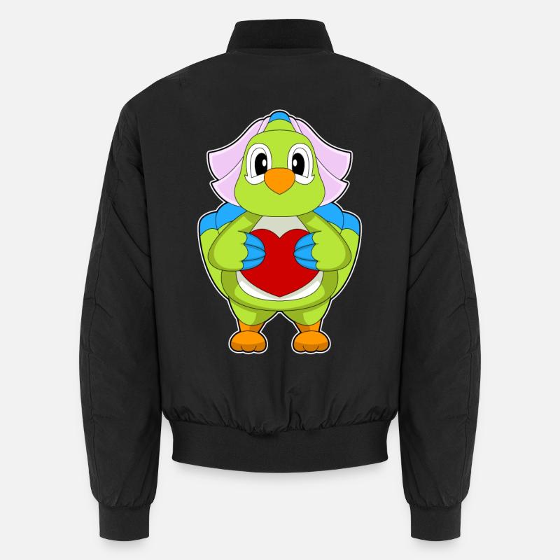 Perroquet Mariée Coeur Mariage - Bomber unisexe - noir