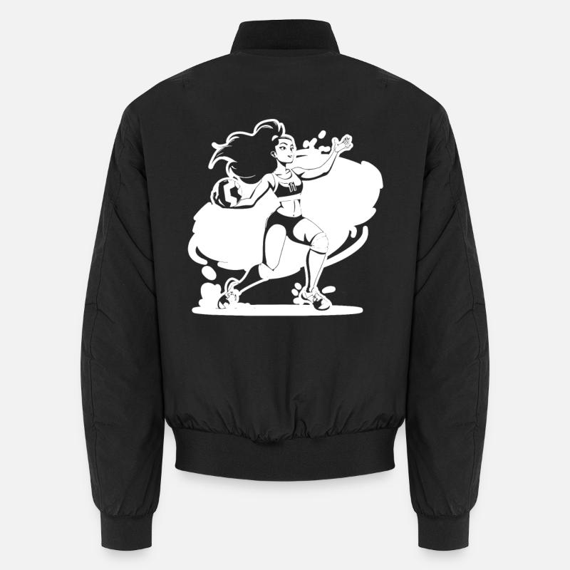 Volleyball Player Comic Look - Unisex Bomber Jacket - black