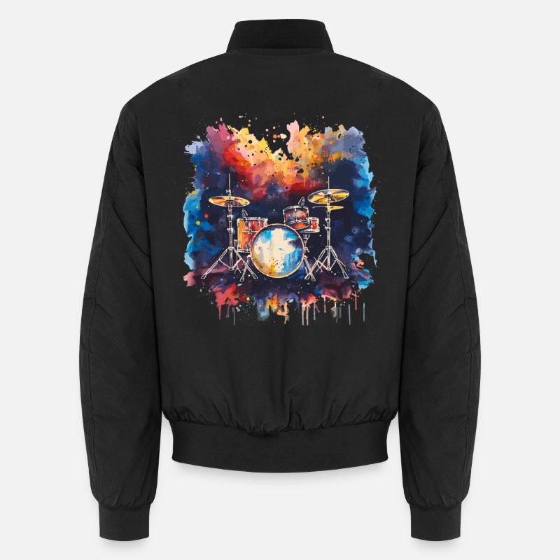 Schlagzeug Synthwave Unisex Bomberjacke