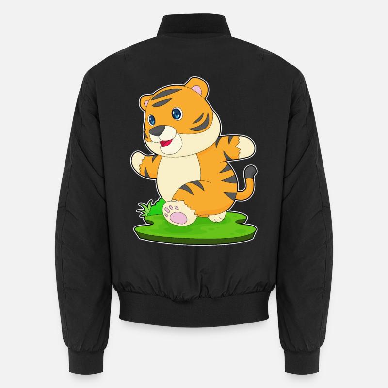 Tiger Jogger Joggen Sport - Unisex Bomberjacke - Schwarz