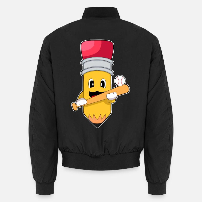 Pencil Baseball Baseball Bat Unisex Bomber Jacket