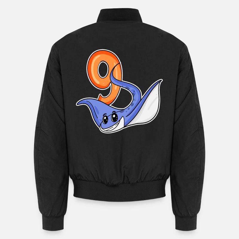 9th Birthday Motif Stingray - 9 Years Unisex Bomber Jacket