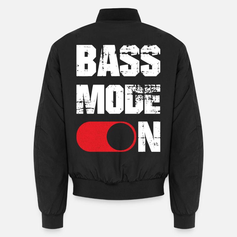 Bass mode on funny - Unisex Bomber Jacket - black