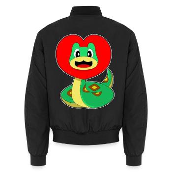 Cœur de serpent - Bomber unisexe - noir - Dos - AI Model Male 185 light (185cm)