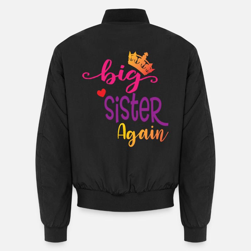Große Schwester Geschenk Wieder Große Schwester Unisex Bomberjacke