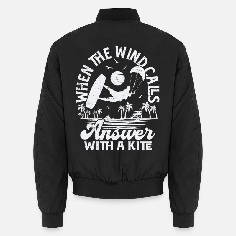 When the wind calls answer with a kite Unisex Bomberjacke