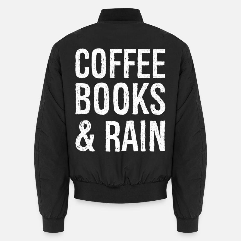coffee books rain - Unisex Bomber Jacket - black