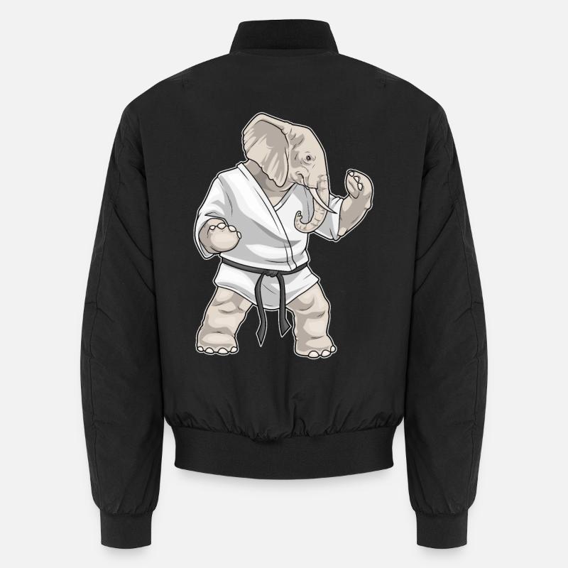 Elefant Karate Kampfsport - Unisex Bomberjacke - Schwarz