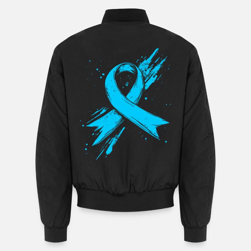 Prostata Krebs Bewusstein Schleife Hellblau Unisex Bomberjacke