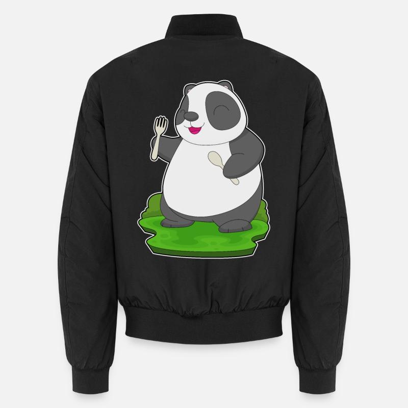 Fourchette cuillère panda - Bomber unisexe - noir