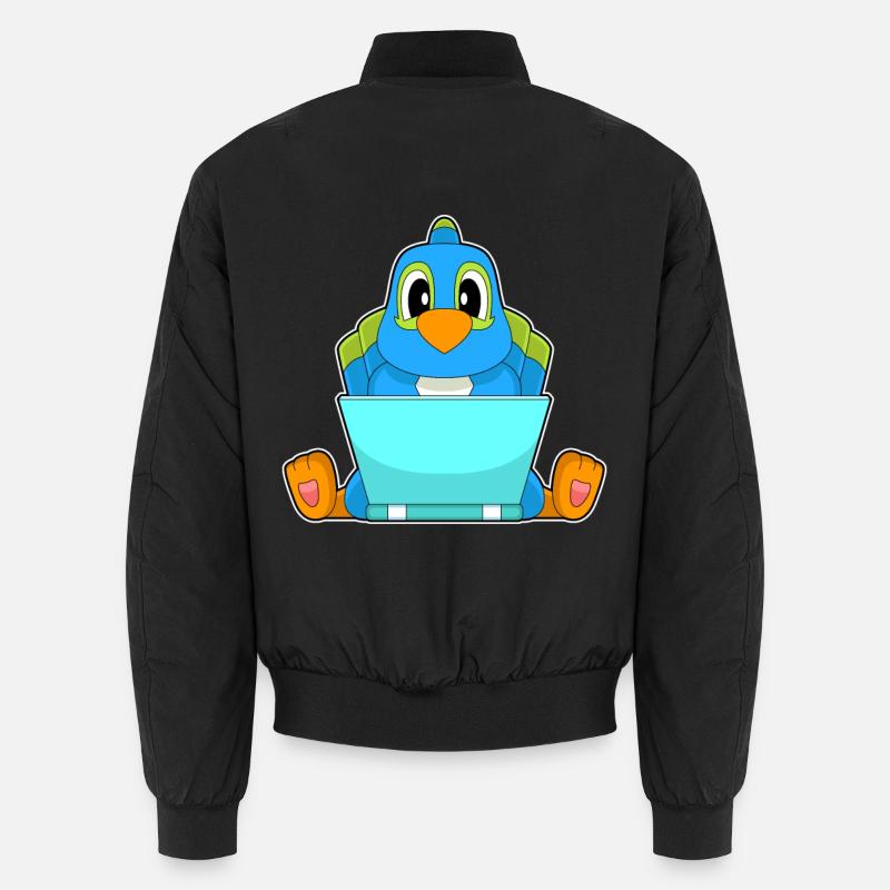 Parrot Laptop - Unisex Bomber Jacket - black