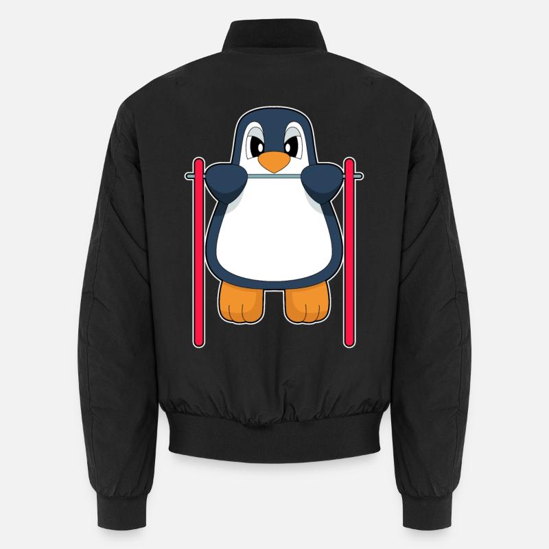 Penguin Bodybuilder Tractions Culturisme - Bomber unisexe - noir