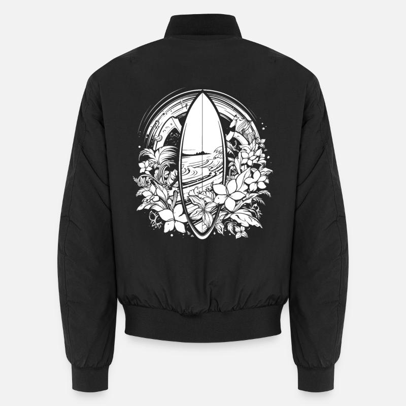 Surfbrett Comic Stil Unisex Bomberjacke