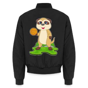 Erdmännchen Basketballspieler Basketball - Unisex Bomberjacke - Schwarz - Hinten - AI Model Male 185 light (185cm)