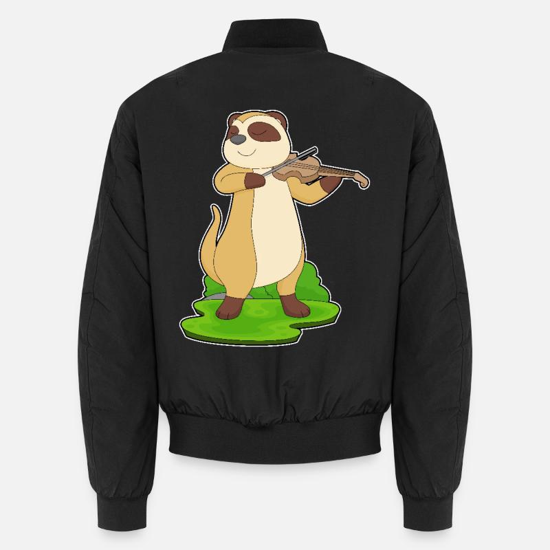 Suricate Musicien Violon - Bomber unisexe - noir