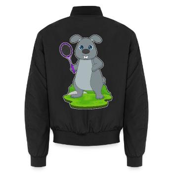 Raquettes de tennis lapin - Bomber unisexe - noir - Dos - AI Model Male 185 light (185cm)