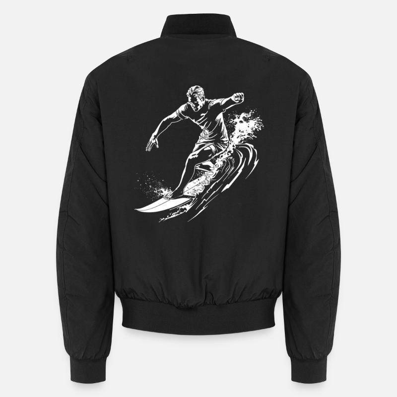 Surfing - Unisex Bomber Jacket - black