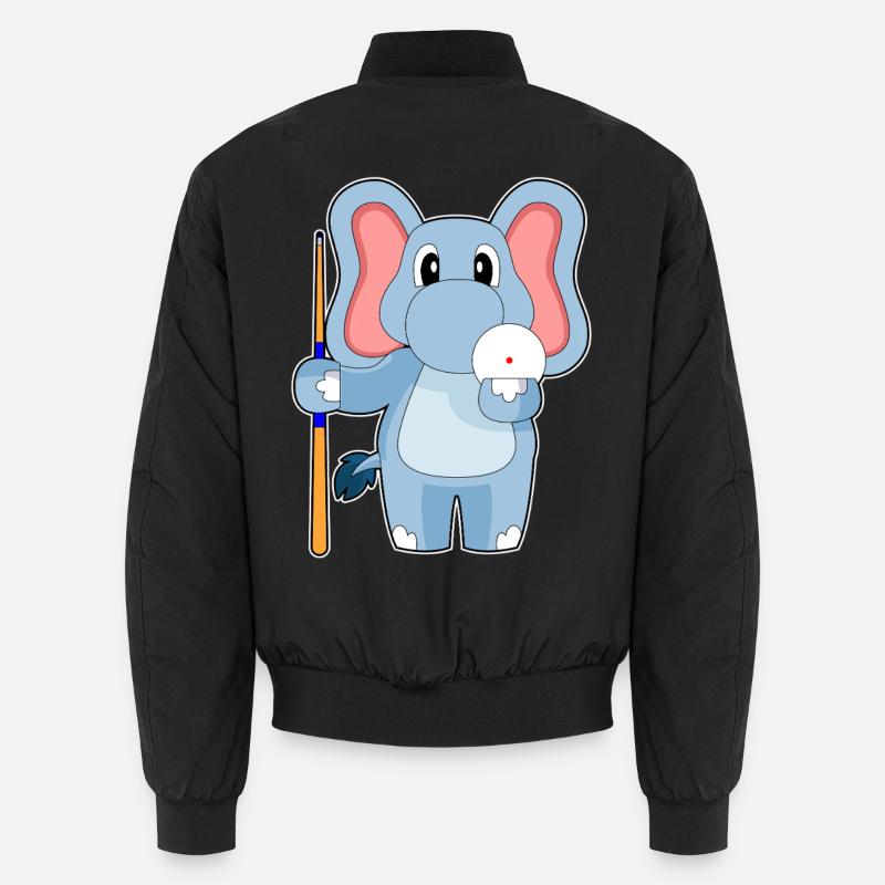 Elephant Billiard Cue - Unisex Bomber Jacket - black