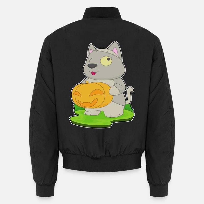 Chat Halloween Zombie - Bomber unisexe - noir