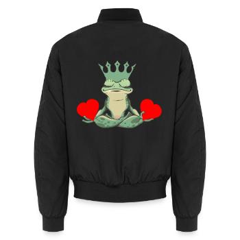 Grenouille de la Saint-Valentin Grenouilles Coeur Crapaud Roi - Bomber unisexe - noir - Dos - AI Model Male 185 light (185cm)
