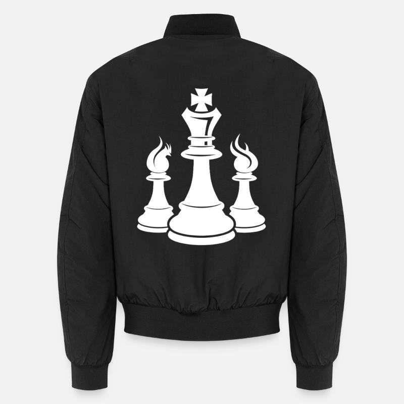 Chess Pieces Drawing Unisex Bomber Jacket