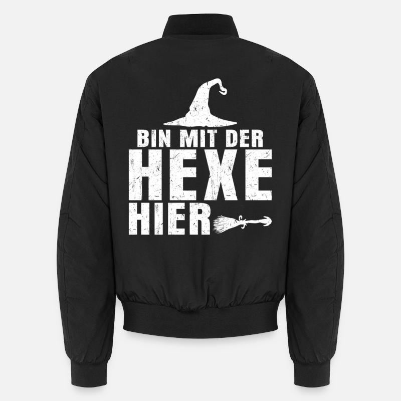 Ich Bin Mit Der Hexe Hier Unisex Bomberjacke