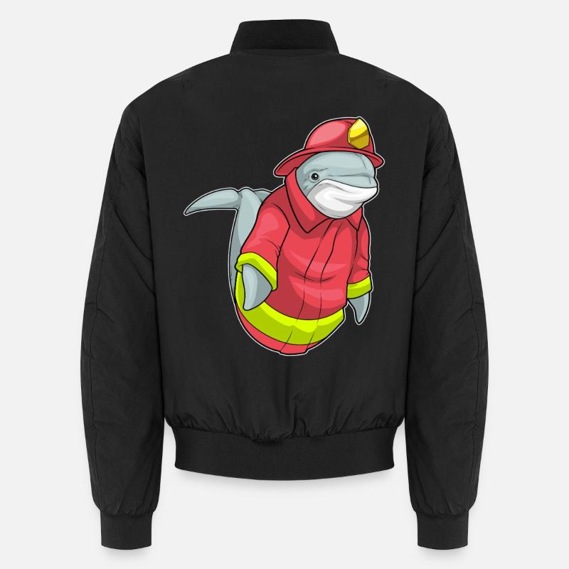 Dolphin Pompier Pompier Brigade - Bomber unisexe - noir