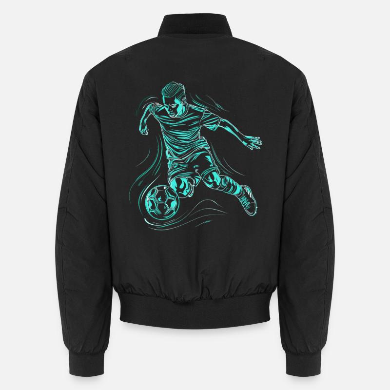 Soccer Boy Drawing Unisex Bomber Jacket
