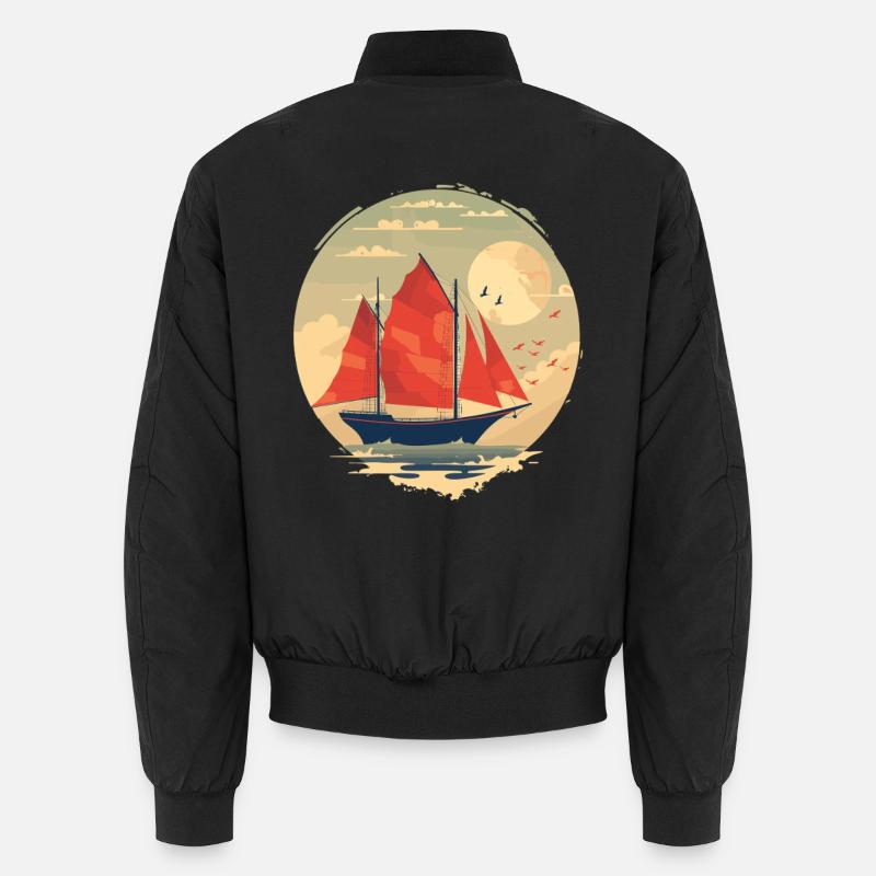 Sailing Ship Portrait Unisex Bomber Jacket