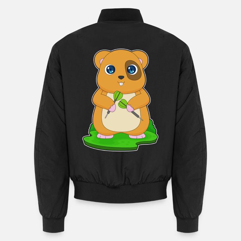 Hamster Dart Dartpfeil - Unisex Bomberjacke - Schwarz