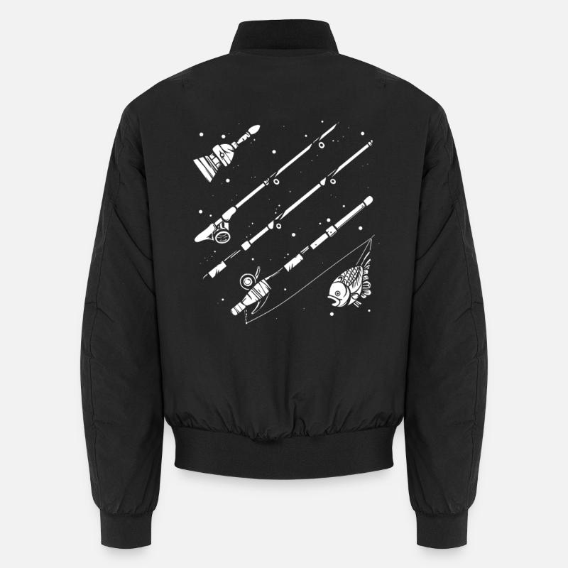 Fischerei Zeichnung Unisex Bomberjacke