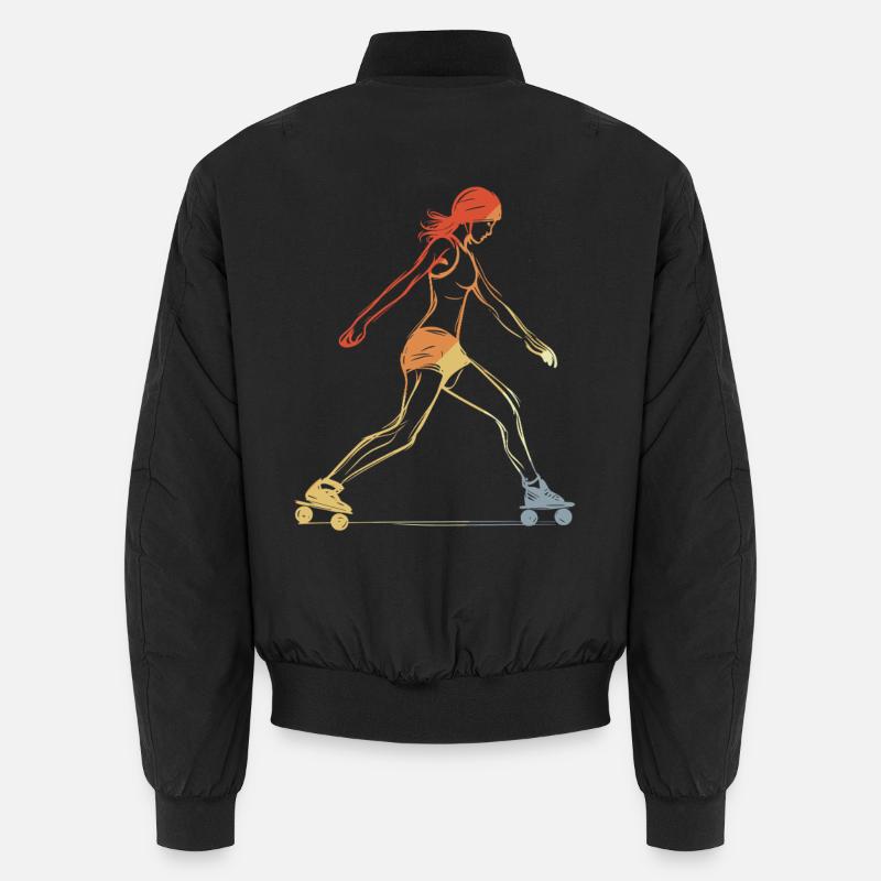Weiblicher Roller Skater Unisex Bomberjacke