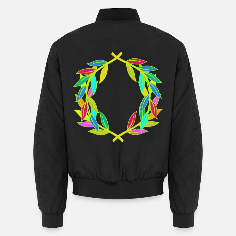 Regenbogen Lorbeerkranz Lorbeer - Unisex Bomberjacke - Schwarz