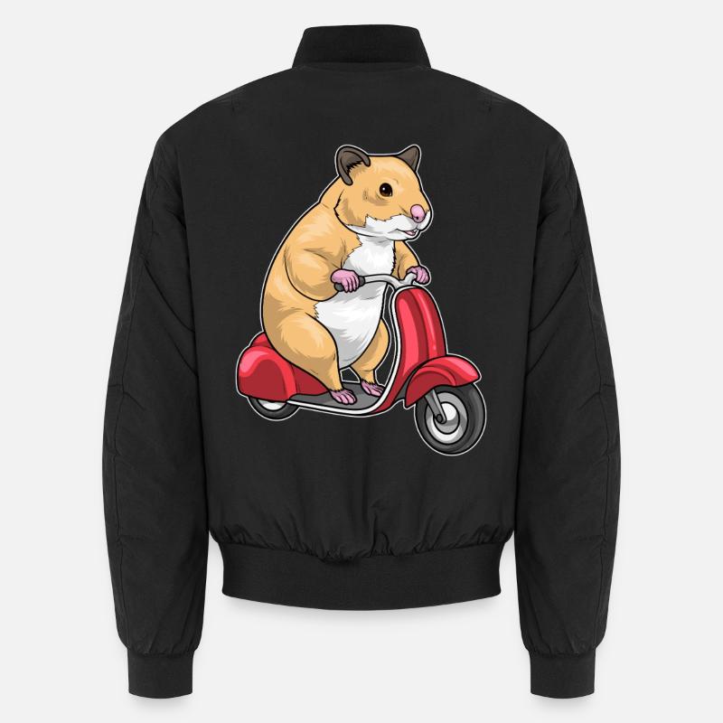 Hamster Motorroller - Unisex Bomberjacke - Schwarz