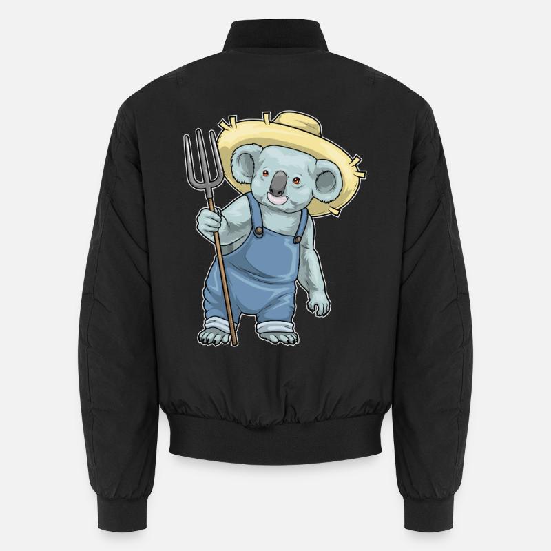 Koala Farmer Pitchfork Unisex Bomber Jacket