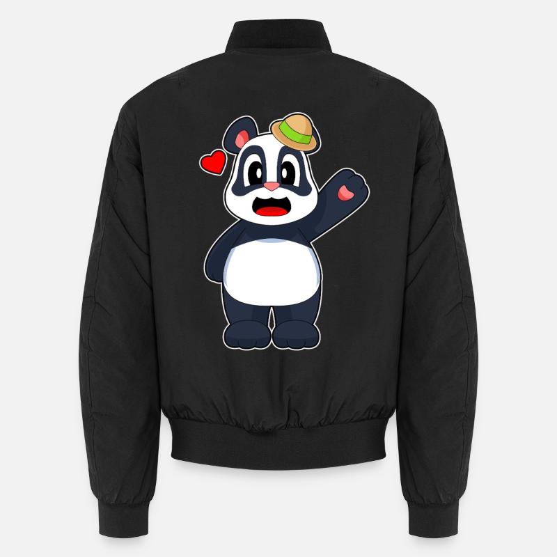 Chapeau Panda - Bomber unisexe - noir