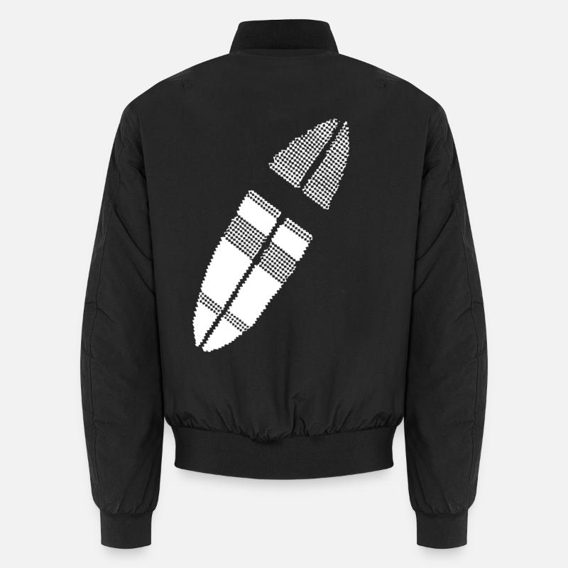 Surfbrett Pixel Grafik - Unisex Bomberjacke - Schwarz