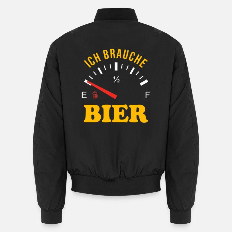 Tankanzeige Ich brauche Bier - Unisex Bomberjacke - Schwarz