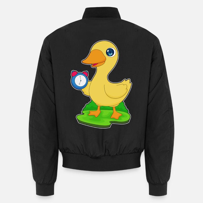 Ente Wecker - Unisex Bomberjacke - Schwarz