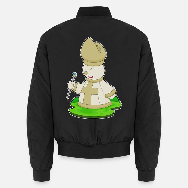 Schachfigur Läufer Schach - Unisex Bomberjacke - Schwarz