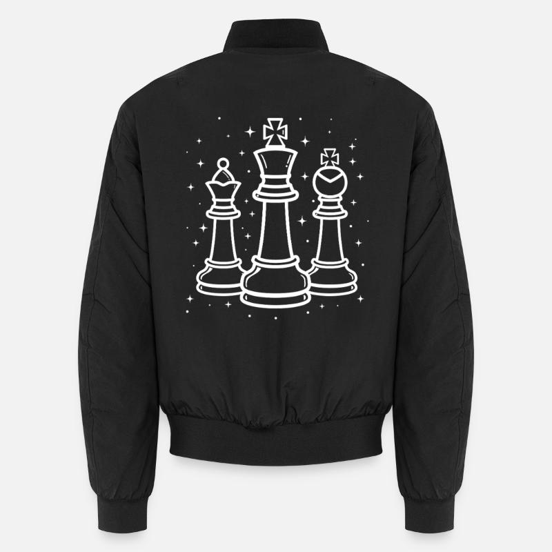 Pièces d’échecs Trait Croquis Bomber unisexe