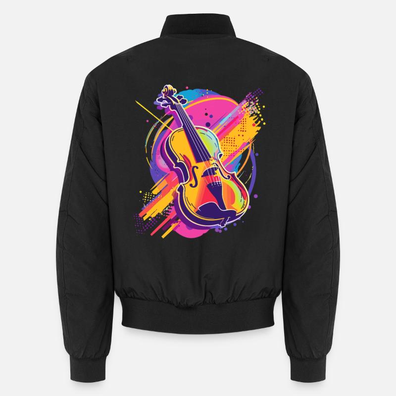 Dessin animé de violon - Bomber unisexe - noir