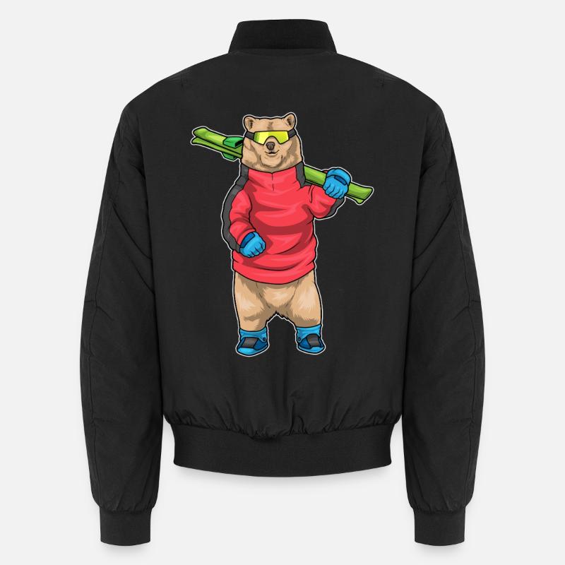 Bear Skier Ski Goggles Ski Unisex Bomber Jacket