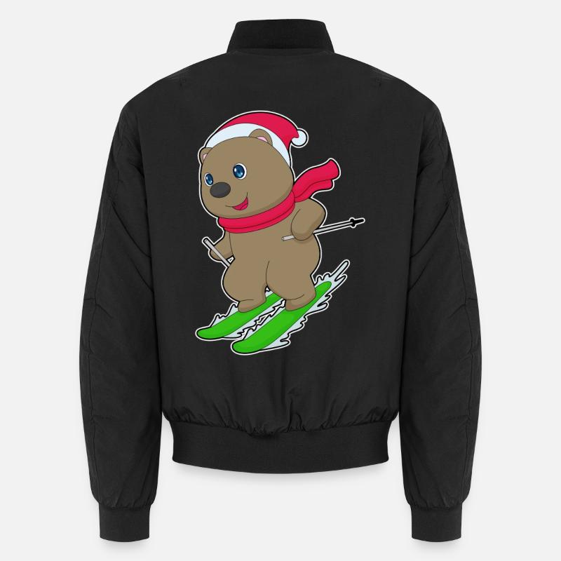 Bear Christmas Ski Unisex Bomber Jacket