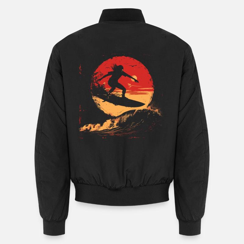 Surfeur Coucher de soleil Bomber unisexe